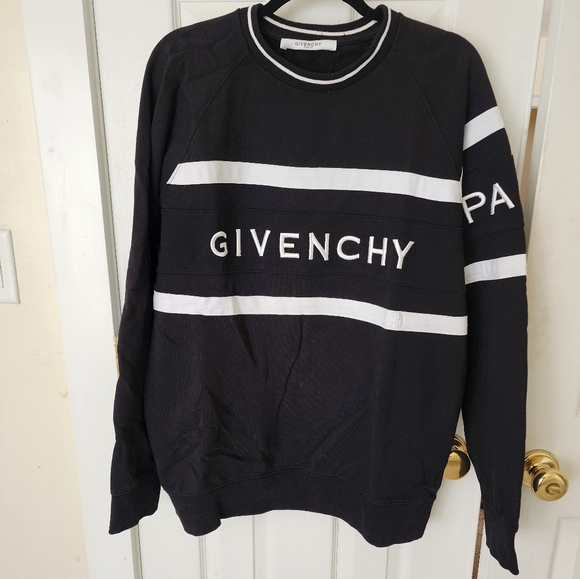Givenchy Logo Embroidered Striped Crewneck Sweatshirt Slim Fit - Picture 4 of 12